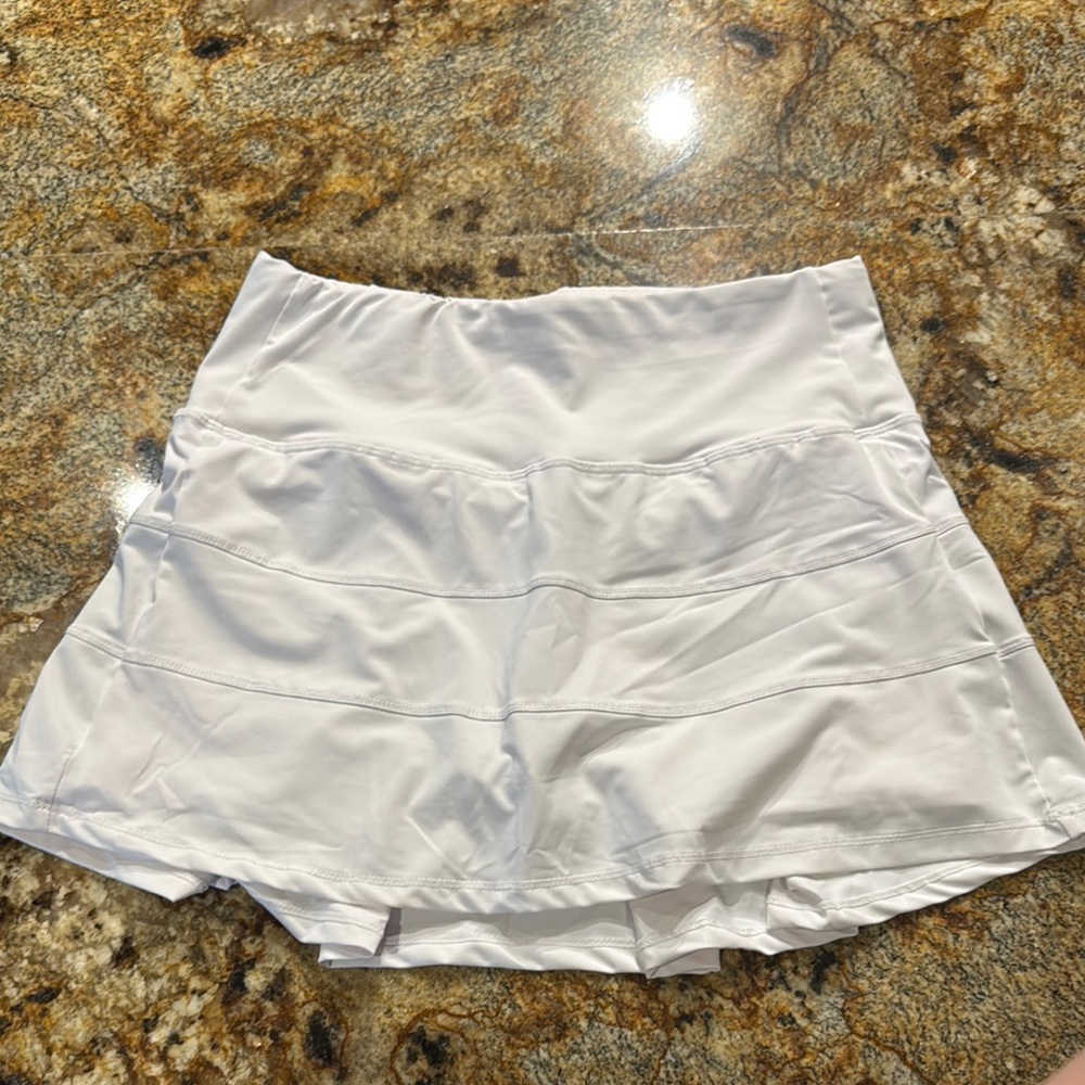 White Mini Skater Skirt with High-Low Hem